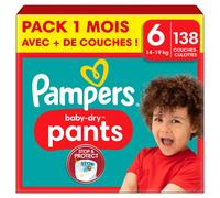 Pampers Couches-culottes Baby-Dry Taille 6 (14–19 kg) 138 – Maintien 360° Stop & Protect