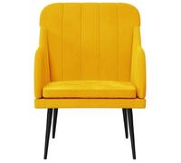 (138024) Jaune Siège de salon - fauteuil simple Jaune 63x76x80 cm Velours - Pour Relaxation kjd88503787536