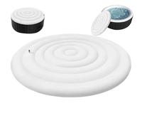 138cm PVC Couverture De Spa Gonflable, Couvre-Bain Gonflable avec Poignées, Isolation Thermique Pliable pour Spa, À La Neige, Couvercle Isolé De Ronde pour Villa, Centre de Spa, Auberge de