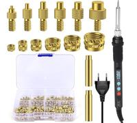 139 stück Kit Insert Impression 3D,80W LED Pointes de fer à Souder à Température Réglable 180-500C° Pour Inserts Filetés,138 Insert Fileté Metal,Pannes à Souder M2-M8,Impression 3D d'inserts Filetés
