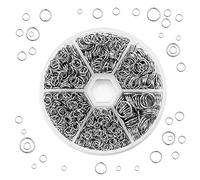 1390 Pièces Anneaux De Saut Ouverts En Métal, Kit De Anneaux Ouverts De Jonction, Connecteurs à Anneau Rond En Argent, Pour Fabrication De Bijoux (Argent, 4/5/6/7/8/10mm)