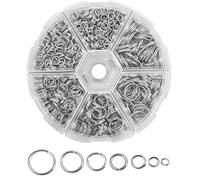 1390Pcs Anneaux de Saut Anneaux Ouvert Jump Ring en Métal Connecteur de Bijoux Jonction Chaine Links avec Boîte pour Collier Bracelet Fabrication,Anneaux Ouverts Ouverts Connecteurs de Joints Toriques