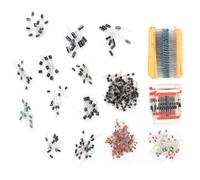1390Pcs Composants électroniques Kit de résistance de condensateur de transistor à diode LED,diodes LED, résistances,condensateurs électrolytiques,condensateurs en céramique,diodes,transistors