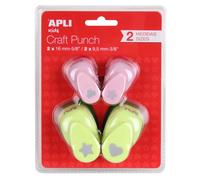 [13988] apli Blister de 4 perforatrices de forme créative coeur / étoile et f...