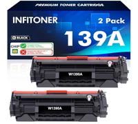 Lot de 2 Toners avec Puce 139A W1390A compatibles avec HP 139A 139X W1390A W1390X Laserjet Pro 3002dw 3002dn MFP 3102fdw 3102fdn 3002 3102 Noir