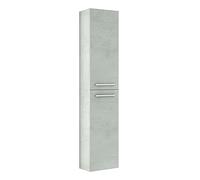 13Casa Arkitmobel 305460L – Meuble de lavabo Athena, colonne de salle de bain 2 portes, finition en couleur ciment, dimensions 30 x 150 x 25 cm de profondeur