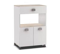 13Casa - Oldani 2 buffet. Dim. 60 x 41,2 x 90H cm. nobilitato. Blanc + acacia.