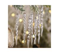 13cm 10pcs Christmas Decoration Simulation Icicle Xmas Tree Hanging Ornament Winter Fake Ice for 2023 New Year Christmas Navidad