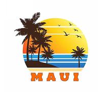 13cm x 12.6cm pour MAUI Hawaii voiture autocollant moto planche de surf réfrigérateur décoration anti-rayures