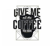 13cmx10.3cm pour Give Me All The Coffee Decal Cartoon Étanche Scratch Proof