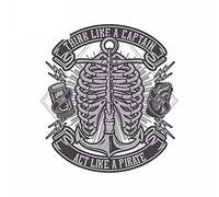 13cmx11.9cm pour penser comme une impression personnalisée de décalque de bande dessinée d'autocollants de voiture de pirate