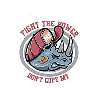 13cmx12.4cm Fight The Power Rhinoceros Car Stickers and Decals Bumper Motorcycle Car