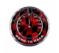 13cmx12.7cm pour Born To Race Compteur De Vitesse Personnalité Autocollants De Voiture Planche De Surf Ordinateur Portable Tronc