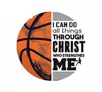 13cmx12.7cm pour I Can Do All Things Christ Basketball VAN Car Stickers