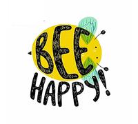 13cmx12.8cm Bee Happy Car Graffiti Sticker Vinyl A Lovely Little Bee Decal