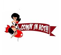 13cmx7.2cm Pour Bomber Girl Comin In Hot Funny Car Stickers Personnalité