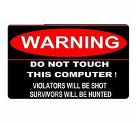 13cmx8.1cm Panneau d'avertissement Ne touchez pas à cet ordinateur Sticker DIY Sticker Decor