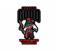 13cmx8cm pour Chaotic Good Nous n'avons pas besoin de vos règles Autocollants de voiture VAN Cartoon