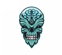 13cmx9.4cm pour Alien Monster Brain Head Autocollants de voiture Occlusion Scratch Personality Decal