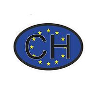 13cmx9.75cm Car Styling Étanche Ch Suisse Pays Code Ovale Avec Union Européenne
