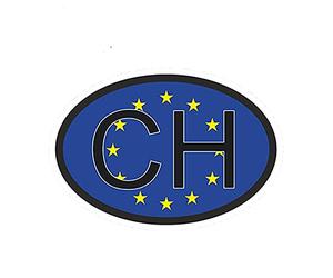 13cmx9.75cm Car Styling Étanche Ch Suisse Pays Code Ovale Avec Union Européenne