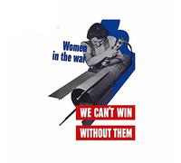 13cmx9.7cm pour les femmes dans la guerre nous ne pouvons pas gagner des autocollants de voiture pare-brise