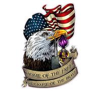 13cmx9cm Purple Heart Eagle Flag Home of The Free Vinyl Sticker Car Decal