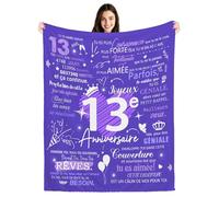 13e Anniversaire Couvertures Plaids pour filles Cadeaux d'anniversaire pour les filles de 13 Ans Fille Sœur Petite-fille Nièce Cousine Meilleure Amie Idées de cadeaux d'anniversaire (13-elle)