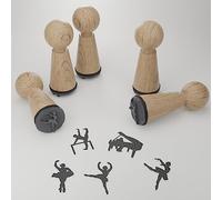 13gramm Kit de tampons de ballet : idée cadeau créative avec motifs magiques pour les amateurs de danse - Tampon en bois pour cartes et scrapbooking