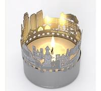 13gramm Québec Skyline Bougie photophore Souvenir, Silhouette 3D en Acier Inoxydable pour Une Bougie à thé avec Carte de voeux Incluse