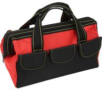 13in Tool Storage Bag Oxford Cloth Multifunctional Waterproof Wide Mouth Handbag for Home Tool Shop Red