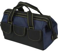 13in Tool Storage Bag Oxford Cloth Multifunctional Waterproof Wide Mouth Handbag for Home Tool Shop Black Blue