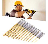 13pcs 1/4Ensemble de forets en acier à grande vitesse