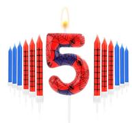 13pcs Bougies d'Anniversaire Forme Toile d'Araignée, Bougies d'Anniversaire Sur Thème l'Araignée Bougies Gâteau d'Anniversaire Bougies Numériques pour Décorations Gâteaux d'Anniversaire (5)