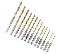 13pcs Forets Hélicoïdaux HSS Enduits Titaniques à Grande Vitesse, Outils de Perçage pour Tournevis 1.5-6.5mm