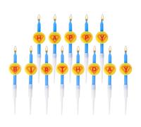 13pcs Justice Hero Bougies de Gâteau d'Anniversaire, Bougie Decorative de Gâteau Thème Héros Bougies de Gâteau pour Homme Fête d'Anniversaire Halloween Décorations de Gâteaux (Bleu, Jaune)
