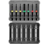 13Pcs Mini Bolts Remover Tool Steel Broken Speed Out Damaged Screw Extractor Drill Bit Screw Extractor Set For Slippery Broken Damaged and Rusted Screws