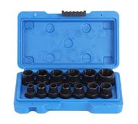 13pcs Set Impact Bound Retractive Extracteur Socket Tool Kit à outils Inverse flûtes spirales Grip maximum pour cliquet à main Impact Clées Chrome Vanadium 1/4