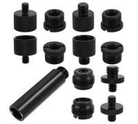 13pcs Vis d'Adaptation Pied de Microphone avec Tube d'Extension, Adaptateurs de Filetage 5/8" vers 3/8" et 1/4" en Alliage d'Aluminium Compatibles avec Blue/FIFINE/MAONO/HyperX/Audio-Technica
