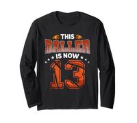 13th Birthday Boys Basketball Player Gifts 13 Years Old Kids Manche Longue
