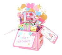 13th Carte de Vœux 3D Anniversaire, Carte Pop-Up Scintillante avec Enveloppe Décoration Joyeux 13th Anniversaire Cadeau d'Anniversaire Créatif pour Garçons et Filles