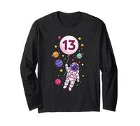 13th Girl Astronaut Space Birthday Dreamer Manche Longue