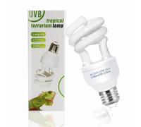 13W Ampoule UVA UVB 10.0 pour Reptiles, E27 Lamp UVB pour Tortue, AC 220V Lampe Fluorescente Compacte pour Terrarium Tortue Lézard Caméléon
