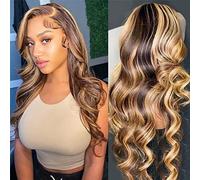 13X4 dentelle avant perruques cheveux humains P4/27 Blonde dentelle avant perruque 200% corps vague coloré perruques sans colle femmes Pre Plucked avec des cheveux 26 pouces 65CM