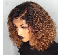 13X4 Dentelle Frontale Perruques De Cheveux Humains Bouclés Profonds Courte Perruque Bouclée Pour Les Femmes Noires Brun Blond Perruque Cheveux Humains