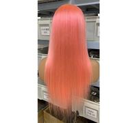 13x4 Lace Front Wigs for Women Human Hair Pre Plucked Straight Colored Glueless Wig 180 Density(Dark pink,14inch)