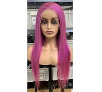 13x4 Lace Front Wigs for Women Human Hair Pre Plucked Straight Colored Glueless Wig 180 Density(Purple,30inch)