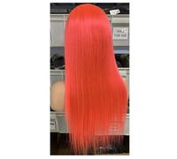 13x4 Lace Front Wigs for Women Human Hair Pre Plucked Straight Colored Glueless Wig 180 Density(Rose red,30inch)