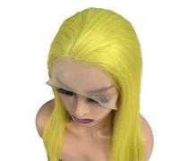 13x4 Lace Front Wigs for Women Human Hair Pre Plucked Straight Colored Glueless Wig 180 Density(Yellow,30inch)