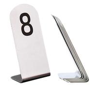 13x6x4cm Signes De Table De Nombres Placement Stable, Restaurant Table Numéro Signe En Acier Inoxydable, 1-25 1-50 Empilable Signes Numériques, Clair Et Facile À Lire(Black,1-50)